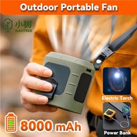 Portable Waist Fan Hanging Neck Fan Strong Wind with LED Lighting for Sports Courier Outdoor Working 8000mAh