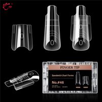 TP 140pcs/280pcs Sandwich Dual Form Mold Full Cover Nail Acrylic Extension Poly Nail Gel Molds Reusable Manicure Tools