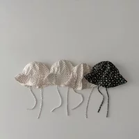 Dot Print Baby Bucket Hat Cute Flower Infant Girl Fisherman Cap Summer Sunshade Lacing Princess Sun Caps