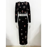 HIGH STREET Newest 2026 Designer Runway Suit Set Women's O-neck Zip Back Cropped Tops Long Skirt Set 2pcs