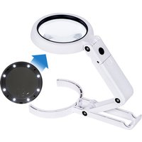Portable Handheld Magnifying Glass with LED Lights Foldable Desktop Magnifying Glass for Newspaper Reading Magnifier Repair Tool