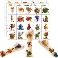 20/40 Italian Brainrot Tattoo Stickers Tung Tung Sahur Animal Stickers Funny Temporary Waterproof Tattoo Decals Kids Party Gift