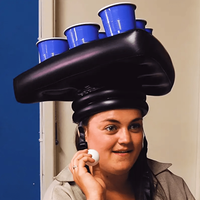 1pc Inflatable Beer Ring Toss Game - Fun Party Game, Perfect For Bar Drinking Games & Birthday Celebrations (Hat Only)