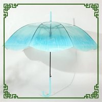2026 New Long Handle Jellyfish Umbrella FULL Automatic Transparent Wind Resistant Thickened Rain Umbrella