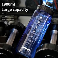 Fjbottle 2 Liter Water Bottle With Straw Large Portable Travel Bottles Sports Fitness Cup with Time Scale