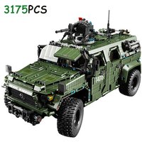 3175PCS Military Off Road Vehicle Building Blocks 1:8 Model Truck Assembly Model Bricks Educational DIY Toys Kids Birthday Gifts