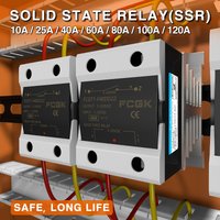 10A SSR 25A Solid State Relay 40A Output 3-32VDC 24-480VAC 220V Single Phase DC TO AC 40A Relay SSR HeatSink SSR 40DA