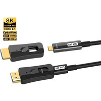 Fiber Optic 8K HDMI 2.1 Cable 100m A to D type Micro Hdmi Single Head Detachable, 120Hz 48Gbps High Speed Cable for HD TV Box