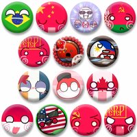 Cartoon Countryballs Soft Button Pin Polandball Funny Meme Fanart Brooch Flag Badge Bag Clothes Decor Ornaments Gifts for Friend