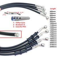 28 Grad Schwarz 400 bis 2200 mm hydraulischer Bremsschlauch DOT Ölrohrleitung geflochtenes Kabel 10 mm Banjo für Kawasaki Yamaha Honda ATV