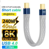 NEW USB4.0 40Gbps Data Cable PD 240W Fast Charging USB C to Type C Short Powerbank Cable USB C Charger 8K@60Hz Data Wire