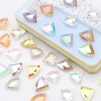 10pcs 12x14mm Opal Mocha Fan-shaped Rhinestones For Jewelry Making Glass Crystals Diamonds Clothes Crafts Gemstones Accessories