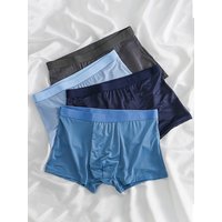 Men's 4-piece Ice Silk Flat Cornered Underwear Solid Color Set Ultra-thin Antibacterial Cool Plus Size Teenage Sexy Underwear