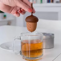 1PC Tea Bag Strainer Acorn Shape Gadgets Kitchen Accessories Tea Infuser Silicone Tea Infuser