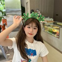 Gifts Cute Green Frog Headband Funny Hair Ornament Cartoon Wash Headband Hair Accessories Elastic Hair Hoops Girls