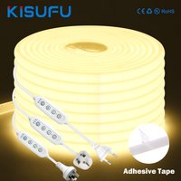 Dimmable COB LED Strip 220V 4Key Dimmer EU/UK/AU Plug Kit 3000K 4000K 6000K Waterproof Flexible Adhesive Ribbon Neon Light 1-25M