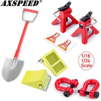 AXSPEED RC Car Decoration Mini Jack Stands Trailer Hook Shovel Wheel Chocks for 1/18 1/24 TRX4M SCX24 AX24 FMS FCX24 Enduro24