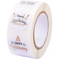 100-500pcs 1inch Cute Happy birthday Stickers for Gift Wrapping Decoration Envelope Sealing Label Kids toys Stationery Stickers