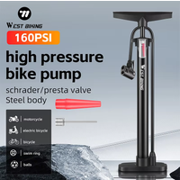 WEST BIKING Mountain Bike Road Bike Pump MAX 160PSI Cycling Portable Bicycle Floor Pump Basketball Toy Tire Inflator Air Pump