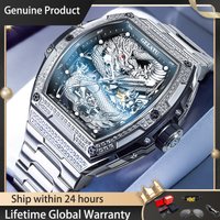 GELATU 6021 Mens Watch High Quality Original Automatic Mechanical Square Watch 50M Waterproof Watches For Men Gift Box