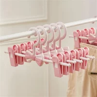 5/10pcs Skirt Peg Hanger with Adjustment Plastic Grip Pant Rack Space Saving Attachable Underwear Drying Rack Storage Organizer