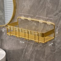 Gold toothbrush storage rack, bathroom wall mounted toothbrush mouth cup storage rack, bathroom accessories bathroom shelves