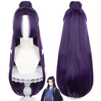 Anime Jinshi Cosplay Wig 85cm Long Dark Purple Wig Kusuriya no Hitorigoto Wig Heat Resistant Synthetic+Free Wig Cap