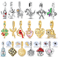 New 925 Sterling Silver Charms Beads Bird Horse Dog Mask Heart Pendant Fit Original Bracelet For Women Girl DIY Party Gifts
