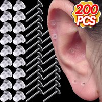 300PCS Transparent Earrings Plastic Ear Studs for Women Men Anti Allergy Invisible Earring for Ear Hole Blockage Jewelry Makings