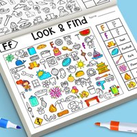 Look and Find Activity Book for Kids with Hidden Objects Focus Attention Practice Fun Coloring Book Home School Early Education