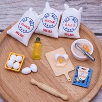 Flour Bag Modle DIY Doll House Accessories Furniture Decor1Set Dollhouse Miniature Simulation Whisk