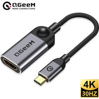 QGeeM USB C to HDMI Adapter 4K Cable, USB Type-C to HDMI Adapter Thunderbolt 3 4 Type C HDMI Adapter for Laptop MacBook Pro Air