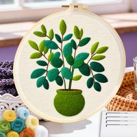 CHENISTORY Flower Diy Wool Painting Handmade Embroidery Hoop Flower Felting Starter Kit Original Gifts Craft Supplies