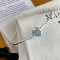925 Sterling Silver Blue Crystal Bracelets for Women Trendy Irregular Branch Versatile Jewelry Party Gift Wholesale
