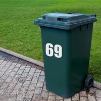 Height of 17-cm /6.7-in Digit Reflective Stickers Sun-proof Removable for Rubbish Bin Numbering Self Adhesive Number Wall Decals