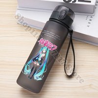 Children Plastic Sports Water Bottle Anime Printed Cup Hatsunes Miku Portable Cold Drink Juice Container Accessories Gifts 2026