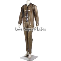 Customized Male loose Latex Catsuit Rubber Latex Rompers Jumpsuit Rubber Gummi Latex Nightgown Halloween Wear