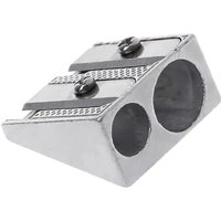 1/10/20Pcs Silver Aluminum Alloy Pencil Sharpener 2-Hole Magnesium Wedge Profile Metal Pen Sharpener for Office School Supplies