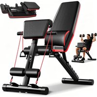 Multifunktionale Hantelbank mit 7-fach verstellbarer Rückenlehne, Heimfitnessgerät für Brust- und Bauchmuskeltraining, Ganzkörper-Workout, stabiler, langlebiger Rahmen, vielseitiges Übungsgerät,