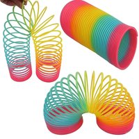 Color Rainbow Circle Funny Magic Toys Early Development Educational Folding Plastic Spring Coil Children's Creative Magical Toys
