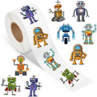 100-500pcs Cartoon Robot Pattern Design Stickers Party Gift Wrapping Label Children Scrapbook Cute Stationery Stickers