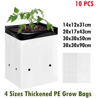 4 Sizes Thickened PE Grow Bags for Plants Seedling Bag White & Black Film Containers for Plants Potting Seedling Rooting Square