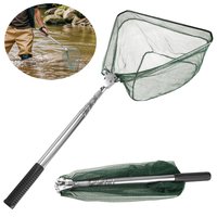 Telescopic Folding Fishing Landing Net 156CM Collapsible Aluminum Triangular Fishing Hand Net For Bird Fish Catch Carp Trout