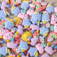 Tusember 15pcs Cute Cartoon Sun Star Rainbow Cloud Charms for Drop Earrings Bracelet Pendant Necklaces Jewelry Making DIY Supply