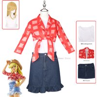 IN STOCK S-2XL Apple Jack My Littlee Ponyy Cosplay Costume Wig Cowgirl H Full Set Halloween Party Outfits for Women