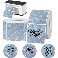 FOR Phomemo 241BT 246S D520 50mm LABEL Holographic Silver Laser Gold Gradient Thanks Card Sticker for LOGO Barcode Birthday