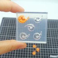 Polymer Soft Clay Shrimp Tail Silicone Mold Doll House Sea Food DIY molds