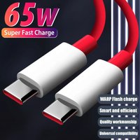 65W USB C to Type C Super Fast Charging Cable 6A Quick Charger Wire Long Lasting Mobile Phone Data Cord For Oneplus 13 12 11 Pro