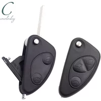Cocolockey Flip Remote Car Key Shell for Alfa Romeo 147 156 GT 3 Buttons Uncut Blade Blank Replacement No Logo Folding Key Shell