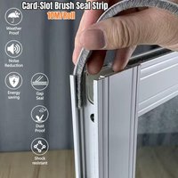 10M Slide-in Door Window Weather Stripping Soundproof Brush Strip Card Slot Pile Weatherstrip for Door Frame Windows Sash Sealer